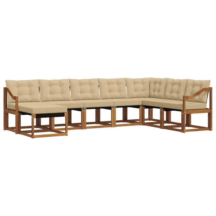 Udendørs sofagruppe med pude 8 pcs Naturlig og Beige