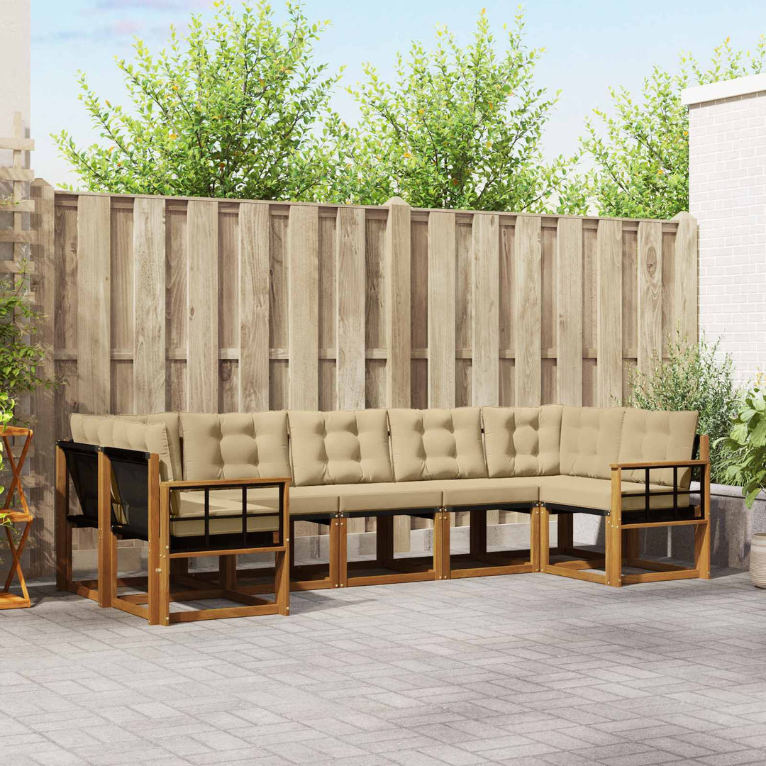 Udendørs sofagruppe 7 stk. Naturlig og Beige