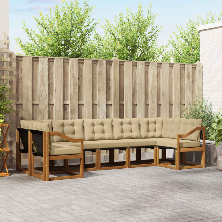 Udendørs sofagruppe 7 stk. Naturlig og Beige