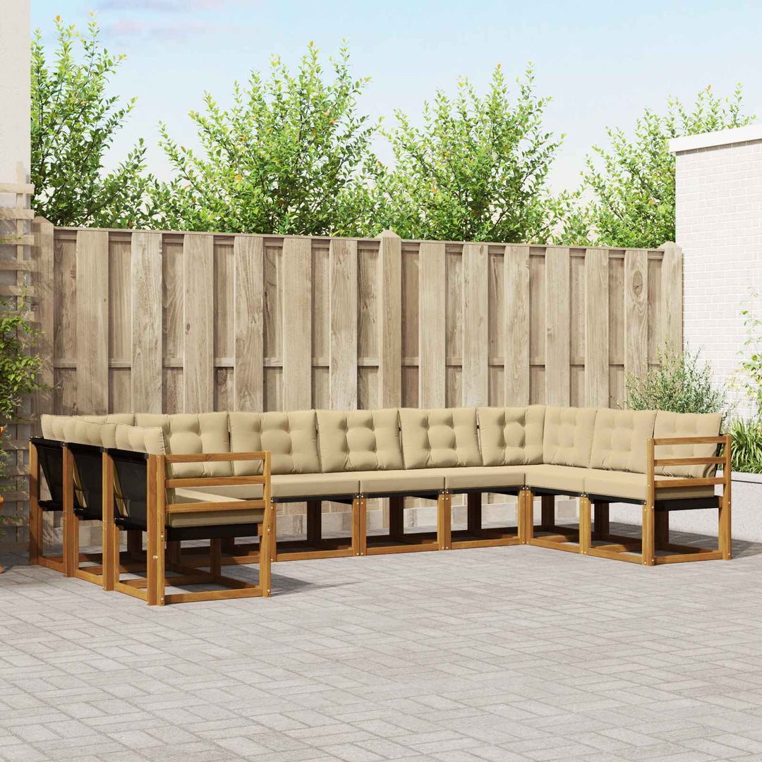Udendørs sofagruppe 10 stk. Naturlig og Beige
