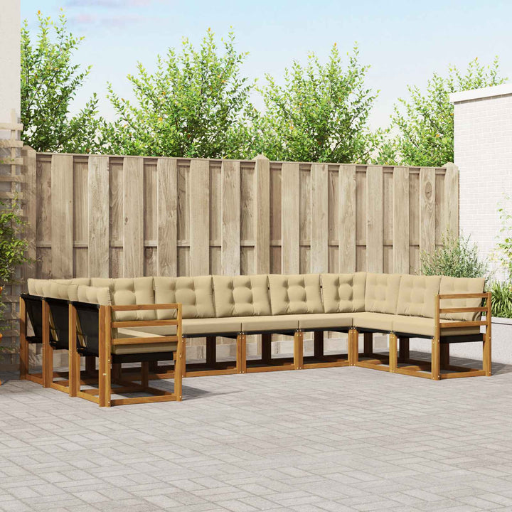 Udendørs sofagruppe 10 stk. Naturlig og Beige