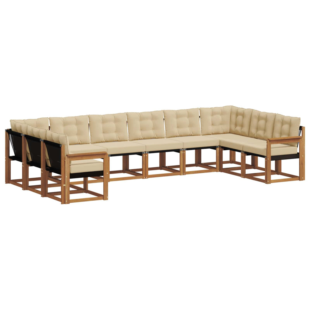 Udendørs sofagruppe 10 stk. Naturlig og Beige