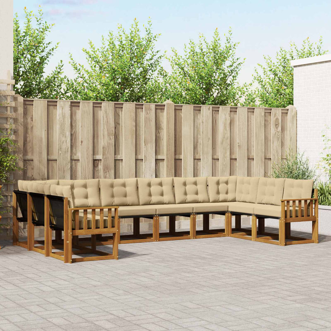 Udendørs sofagruppe 10 stk. Naturlig og Beige
