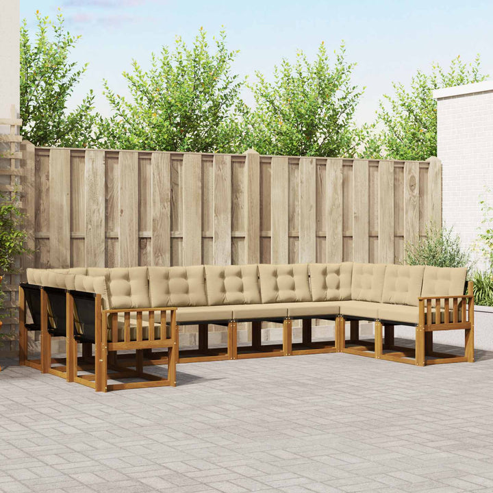 Udendørs sofagruppe 10 stk. Naturlig og Beige