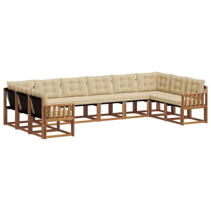 Udendørs sofagruppe 10 stk. Naturlig og Beige