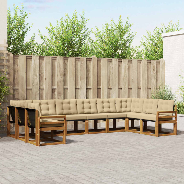 Udendørs sofagruppe 10 stk. Naturlig og Beige