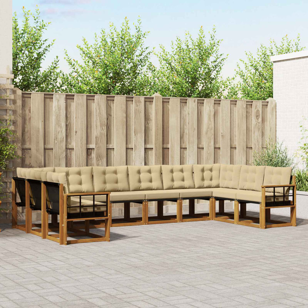 Udendørs sofagruppe 10 stk. Naturlig og Beige