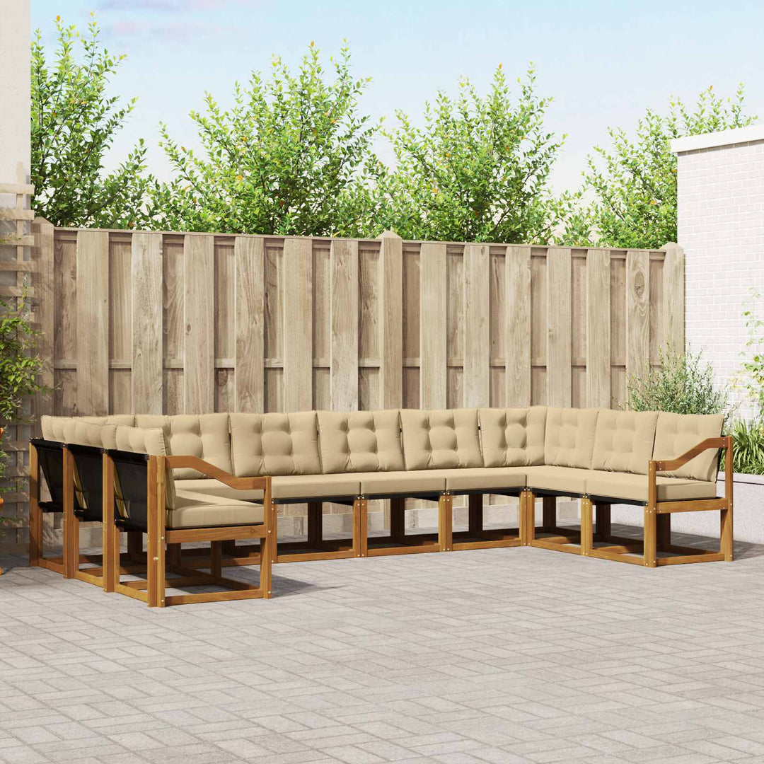 Udendørs sofagruppe 10 stk. Naturlig og Beige
