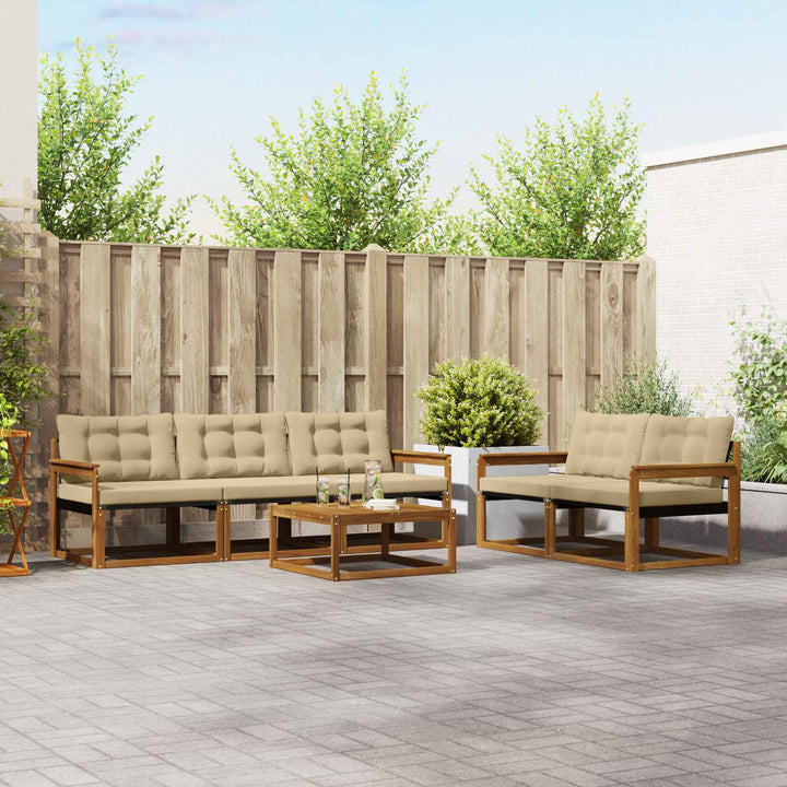 Udendørs sofagruppe 6 stk. Naturlig og Beige