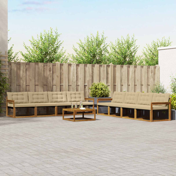 Udendørs sofagruppe 9 stk. Naturlig og Beige