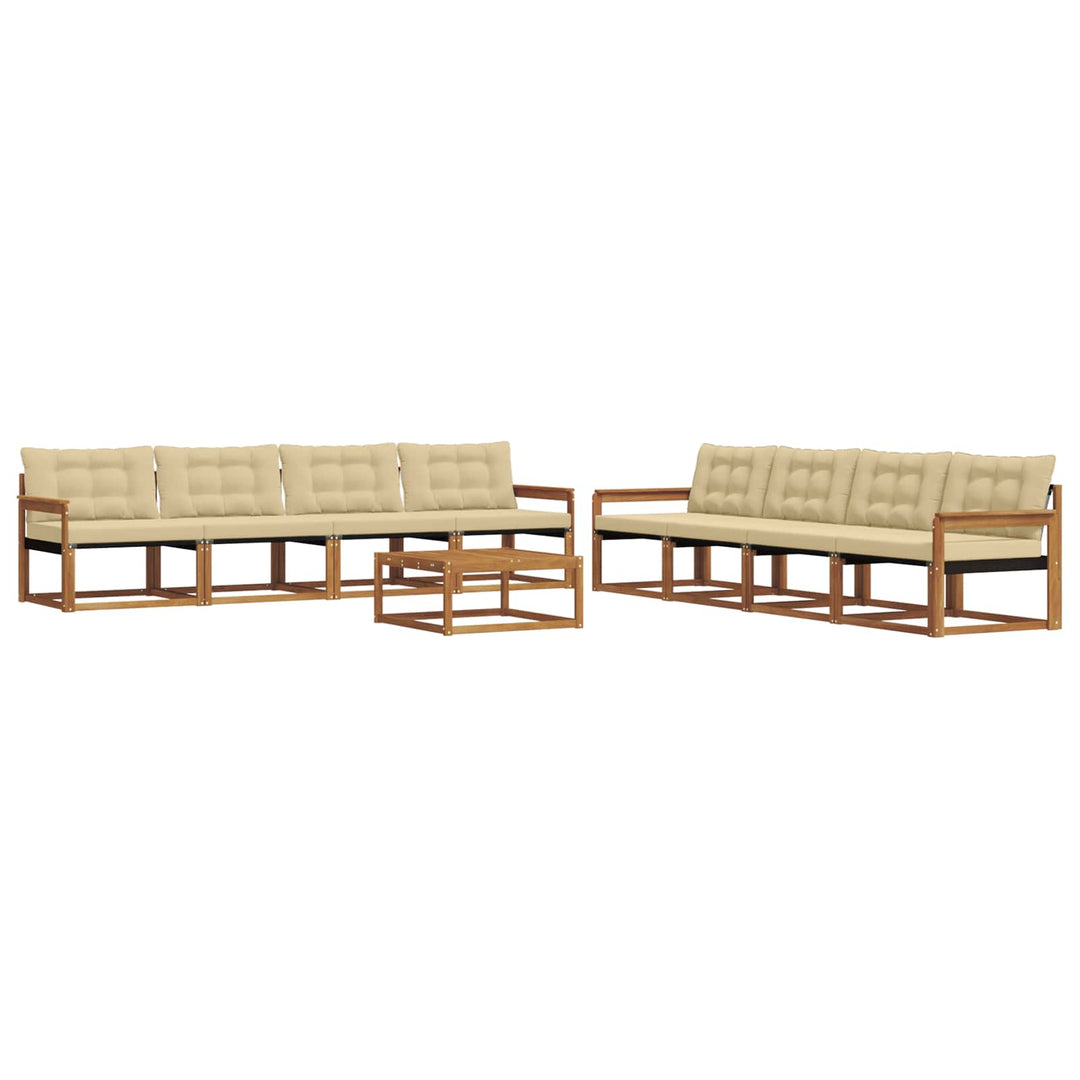 Udendørs sofagruppe 9 stk. Naturlig og Beige