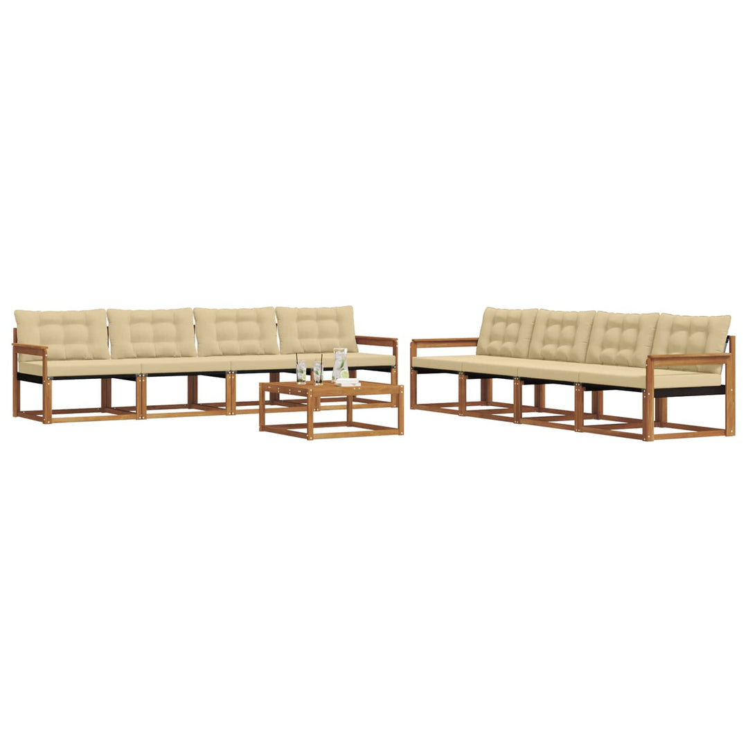 Udendørs sofagruppe 9 stk. Naturlig og Beige