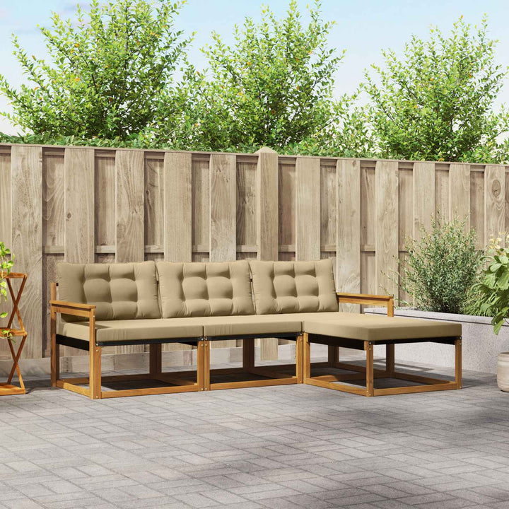 Udendørs sofagruppe 4 stk. Naturlig og Beige