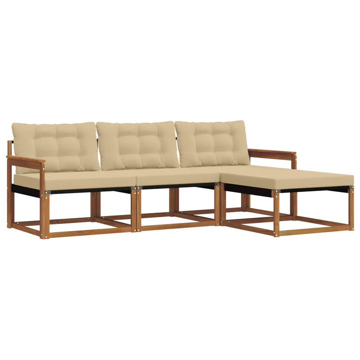 Udendørs sofagruppe 4 stk. Naturlig og Beige