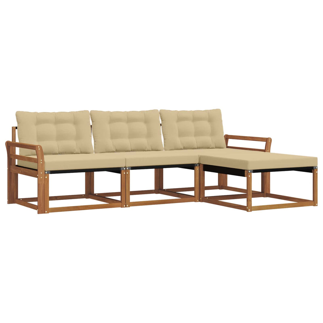 Udendørs sofagruppe 4 stk. Naturlig og Beige
