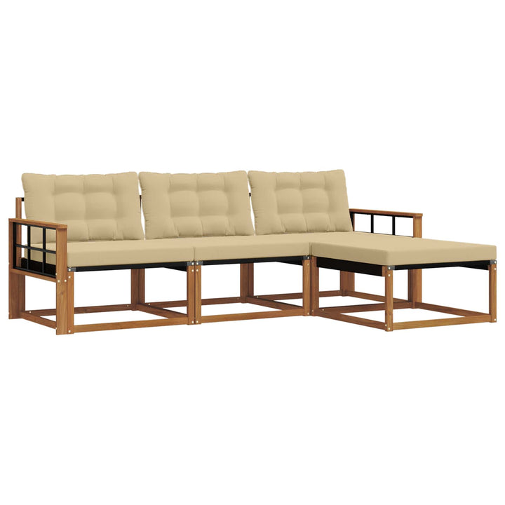 Udendørs sofagruppe 4 stk. Naturlig og Beige