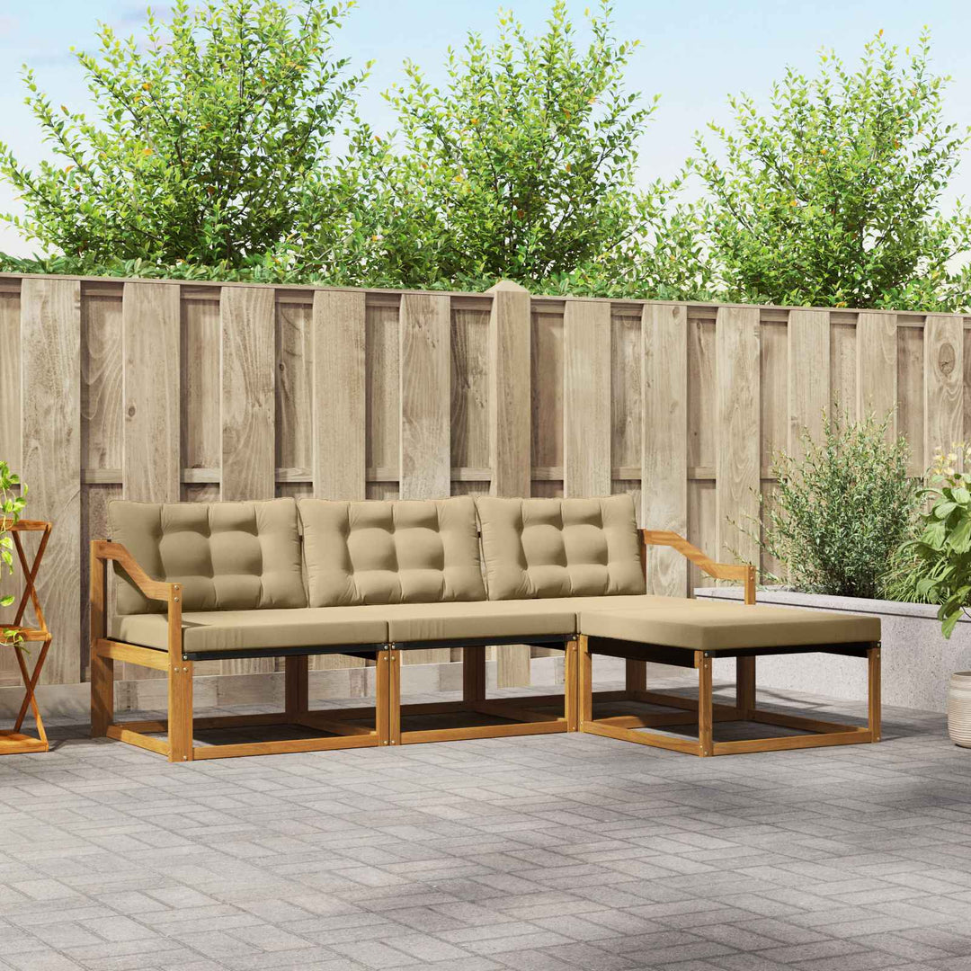Udendørs sofagruppe 4 stk. Naturlig og Beige