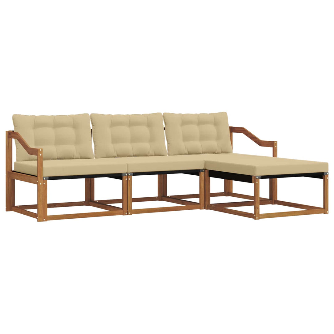 Udendørs sofagruppe 4 stk. Naturlig og Beige