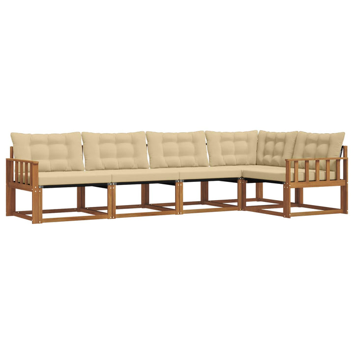 Udendørs sofagruppe med pude 5 pcs Naturlig og Beige