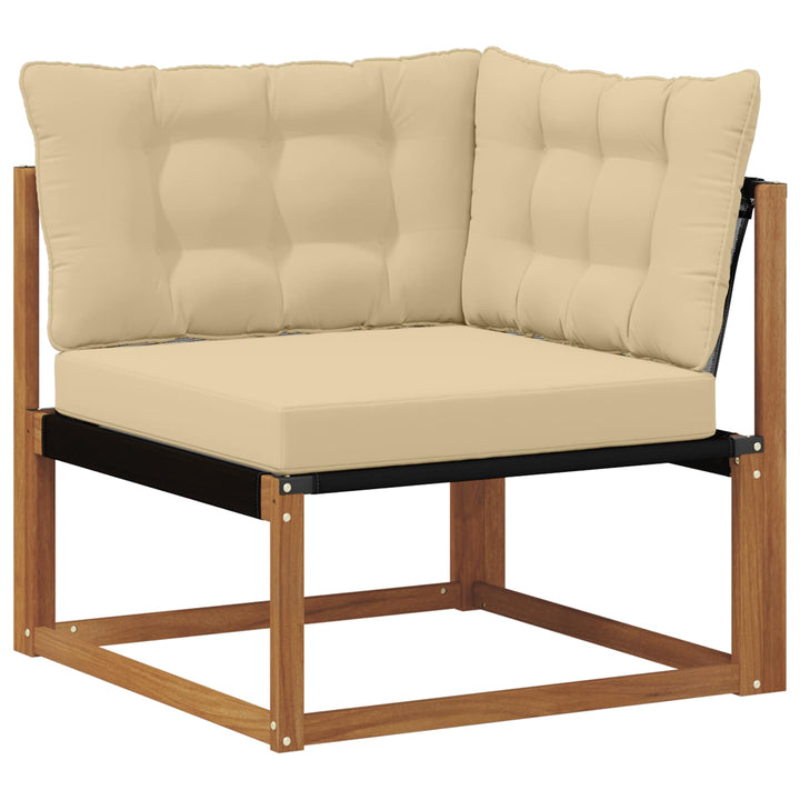 Udendørs sofagruppe med pude 7 pcs Naturlig og Beige