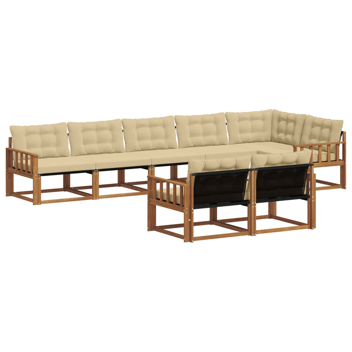 Udendørs sofagruppe med pude 8 pcs Naturlig og Beige