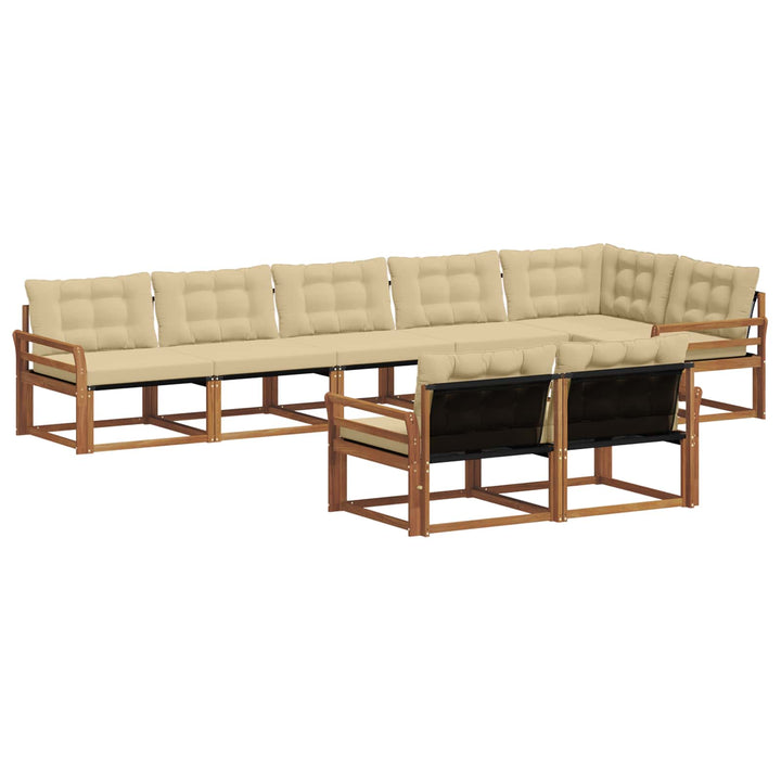 Udendørs sofagruppe med pude 8 pcs Naturlig og Beige