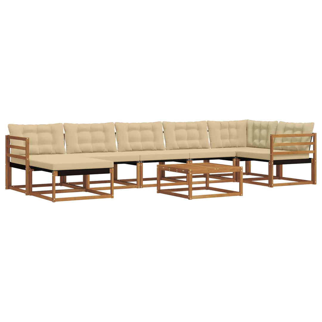 Udendørs sofagruppe 22 pcs Naturlig og Beige Massivt Akacietræ