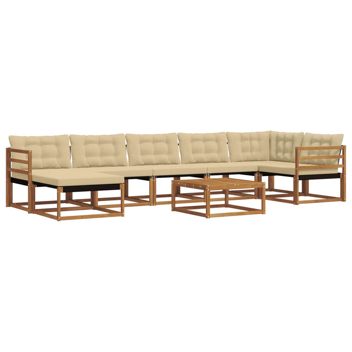 Udendørs sofagruppe 22 pcs Naturlig og Beige Massivt Akacietræ