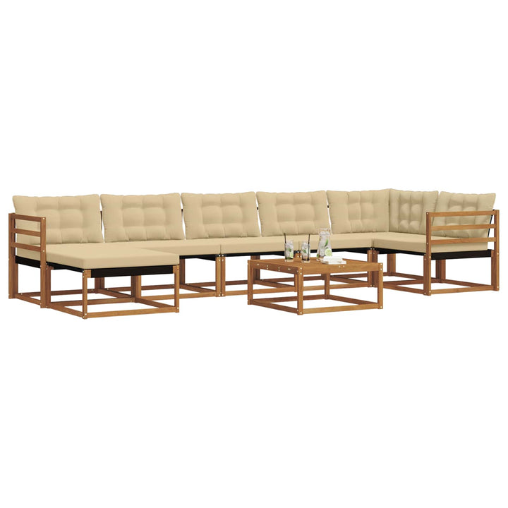 Udendørs sofagruppe 22 pcs Naturlig og Beige Massivt Akacietræ