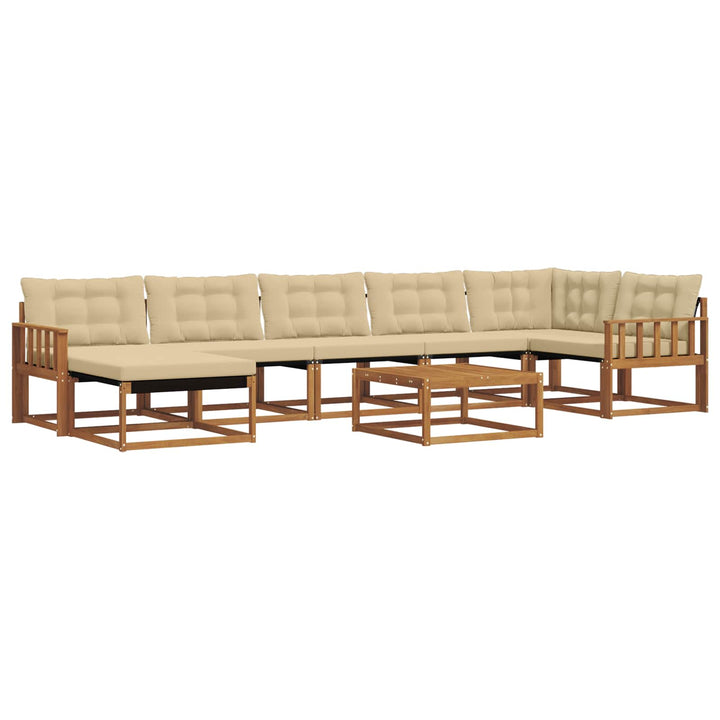 Udendørs sofagruppe 22 pcs Naturlig og Beige Massivt Akacietræ