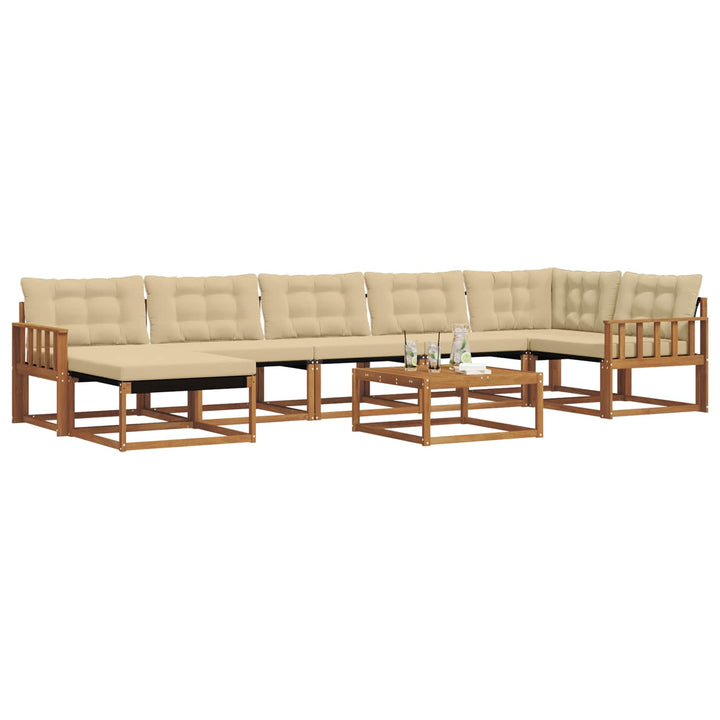 Udendørs sofagruppe 22 pcs Naturlig og Beige Massivt Akacietræ