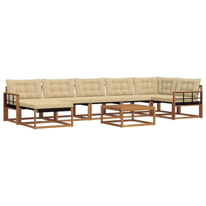 Udendørs sofagruppe 22 pcs Naturlig og Beige Massivt Akacietræ