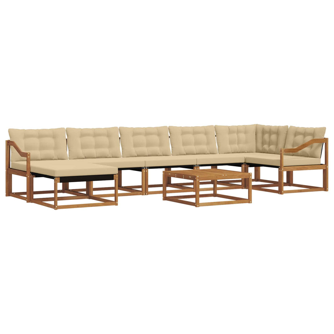 Udendørs sofagruppe 22 pcs Naturlig og Beige Massivt Akacietræ