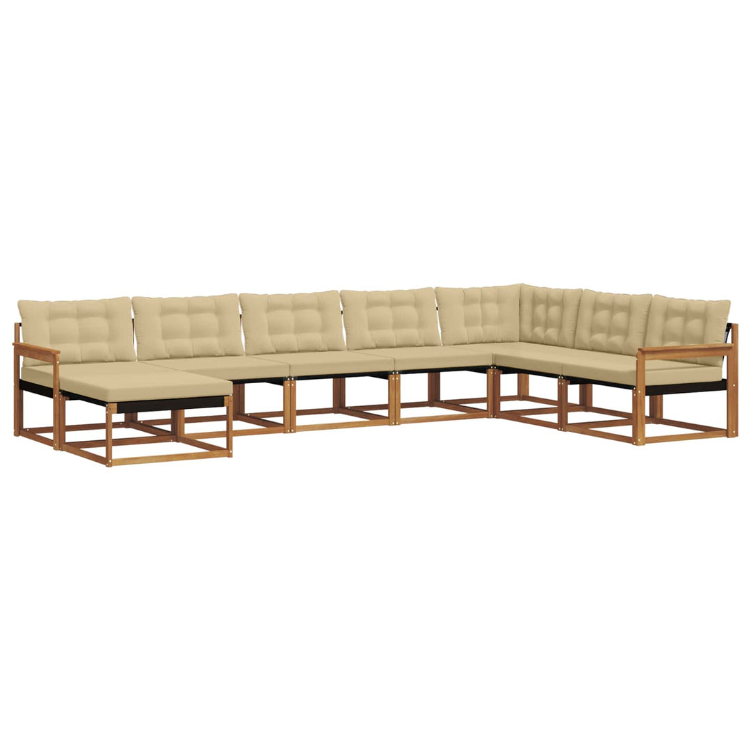 Udendørs sofagruppe med pude 8 pcs Naturlig og Beige