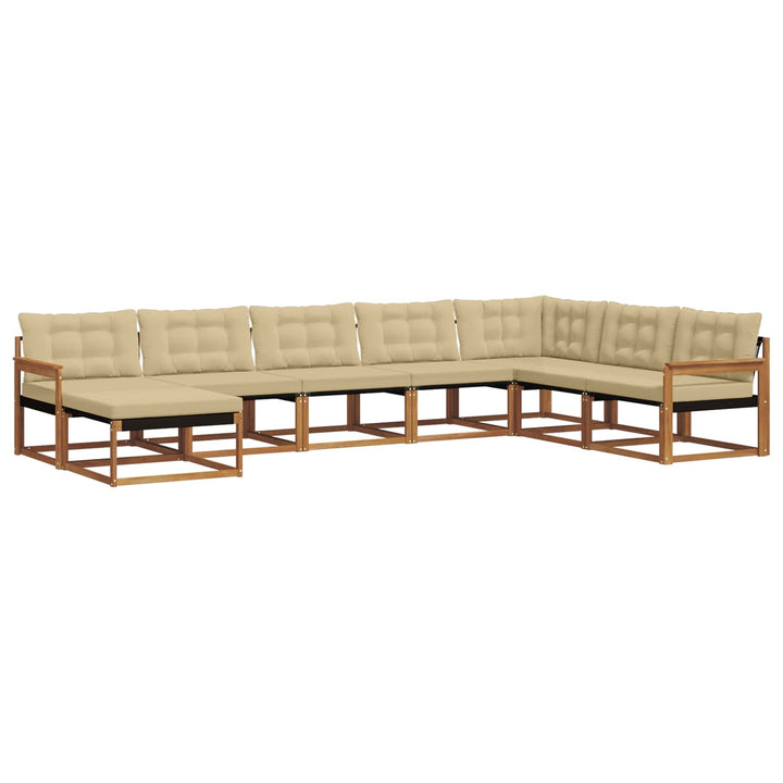 Udendørs sofagruppe med pude 8 pcs Naturlig og Beige
