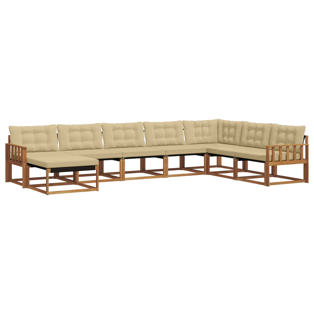 Udendørs sofagruppe med pude 8 pcs Naturlig og Beige