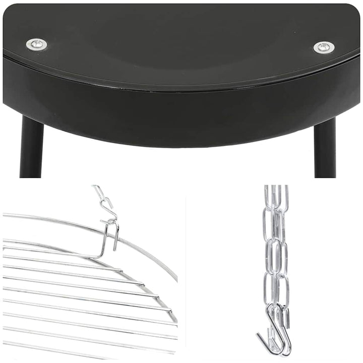 Bål tripod 3 pcs Sort Stål