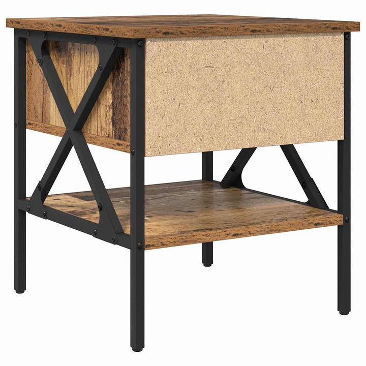 Sengebord Gammelt træ 40 x 42 x 45 cm Laminat træ og metal