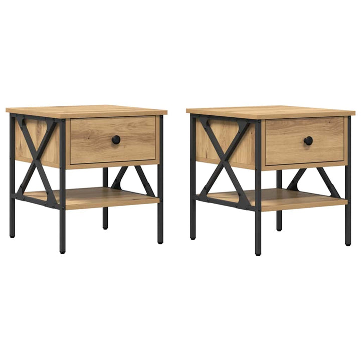 Sengebord 2 pcs artisan eg 40 x 42 x 45 cm Laminat træ og metal