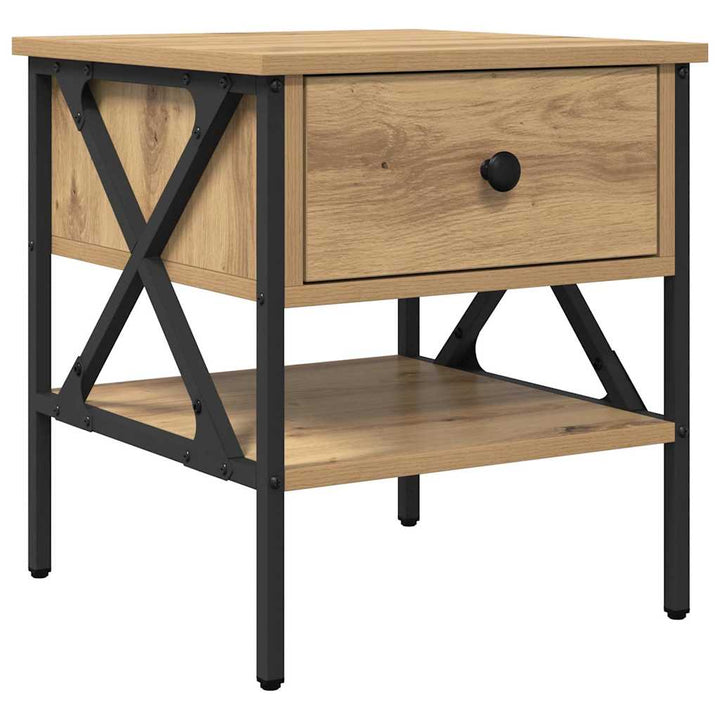 Sengebord 2 pcs artisan eg 40 x 42 x 45 cm Laminat træ og metal