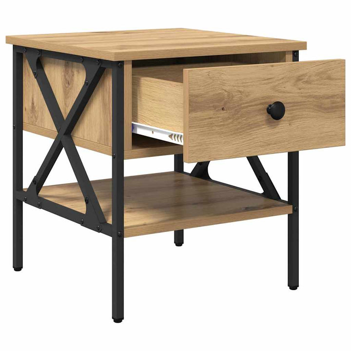 Sengebord 2 pcs artisan eg 40 x 42 x 45 cm Laminat træ og metal