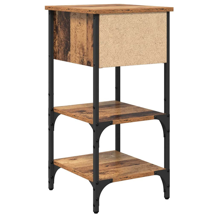 Natskab med skuffe 2 pcs Brun 33,5 x 36 x 70 cm Konstrueret træ