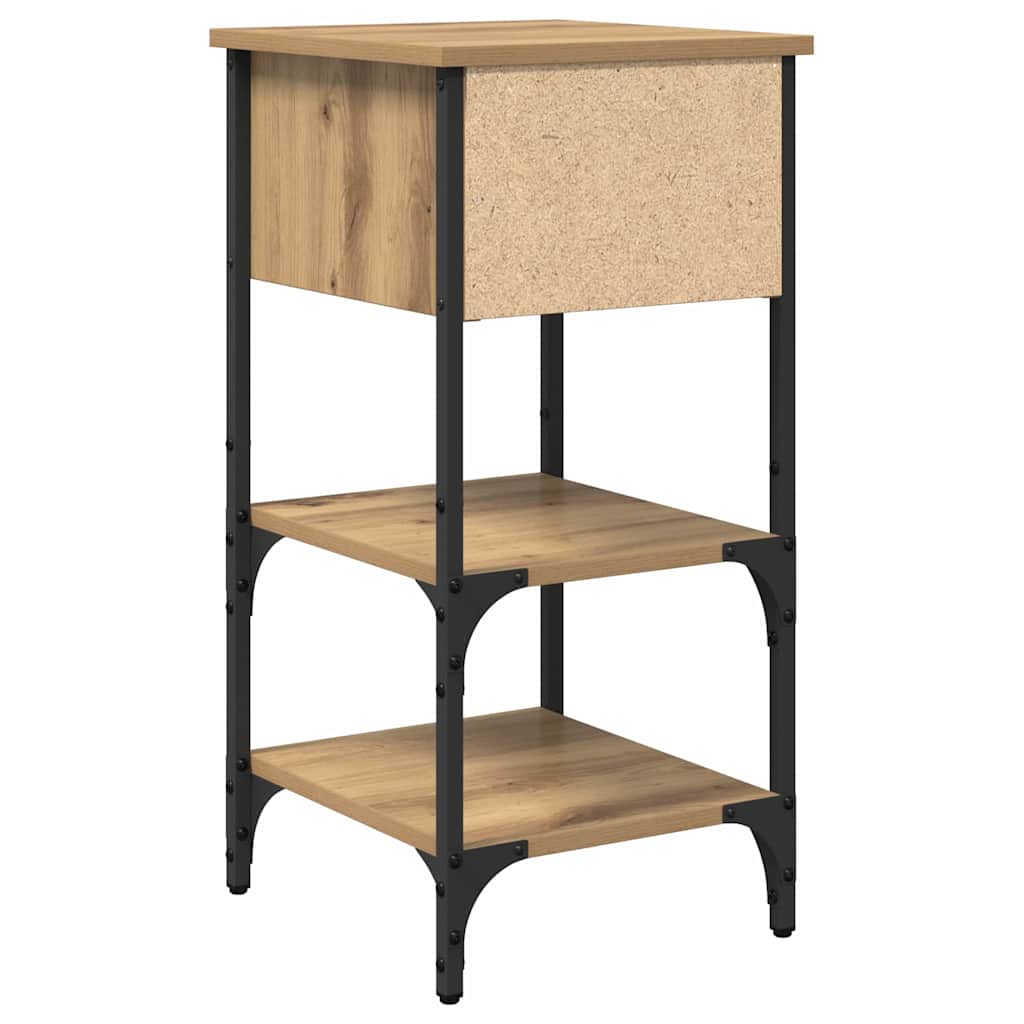 Natskab med skuffe 2 pcs Brun 33,5 x 36 x 70 cm Konstrueret træ