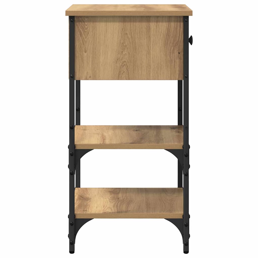 Natskab med skuffe 2 pcs Brun 33,5 x 36 x 70 cm Konstrueret træ