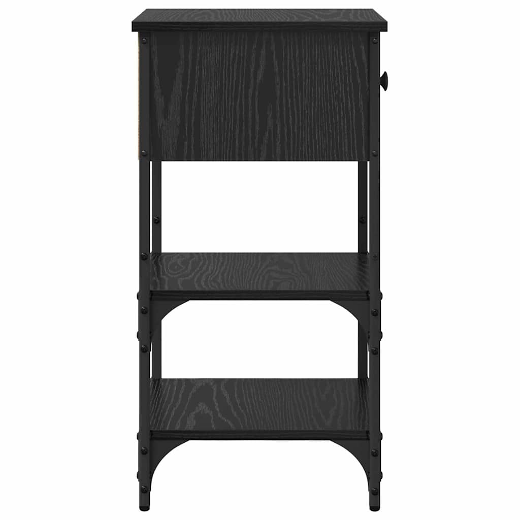 Natskab 2 pcs Sort eg 33,5 x 36 x 70 cm Konstrueret træ