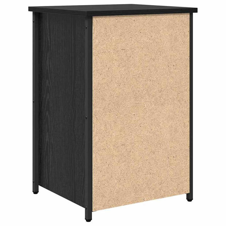 Natskab med skuffe Sort eg 40 x 36 x 60 cm Solid genbrugs træ