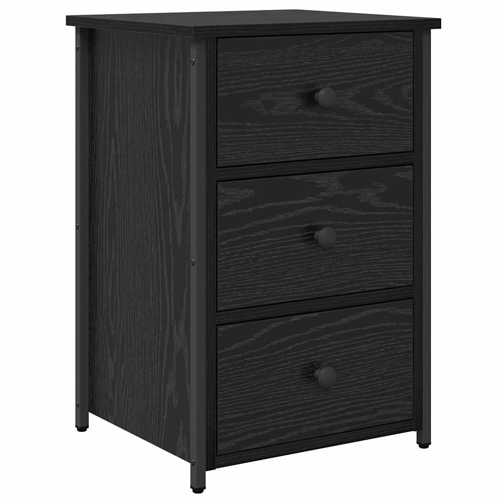 Natskab 2 pcs Sort eg 40 x 36 x 60 cm Solid genbrugs træ
