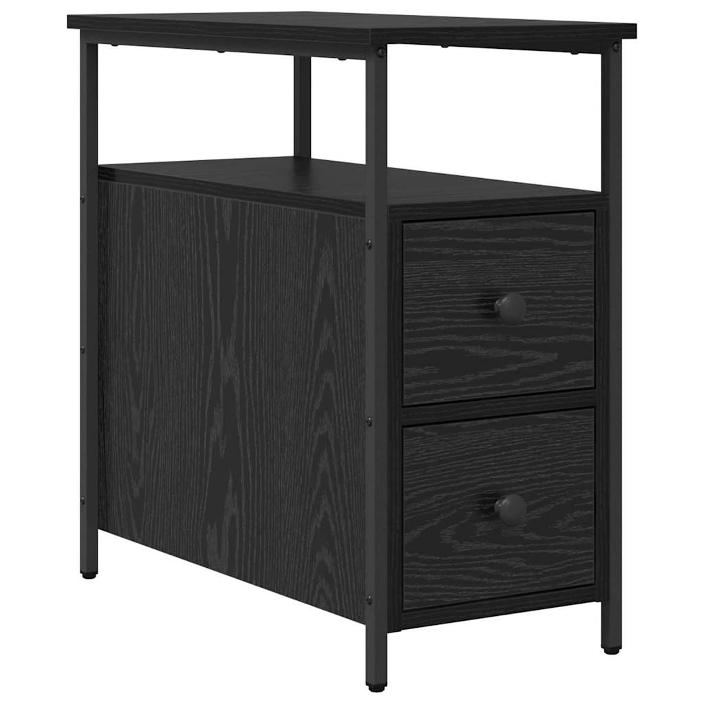 Natskab med skuffe Sort eg 30 x 60 x 60 cm Konstrueret træ