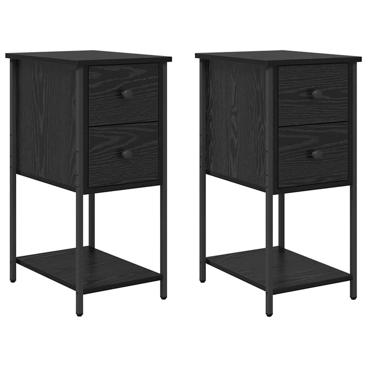 Natskab 2 pcs Sort eg 32 x 42 x 70 cm Konstrueret træ