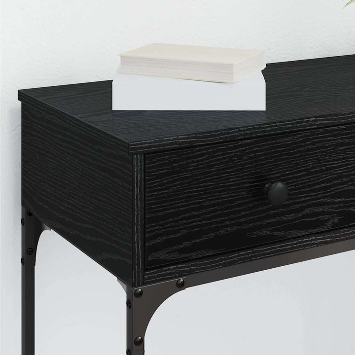 Konsolbord med skuffe Sort eg 75 x 34,5 x 75 cm Konstrueret træ